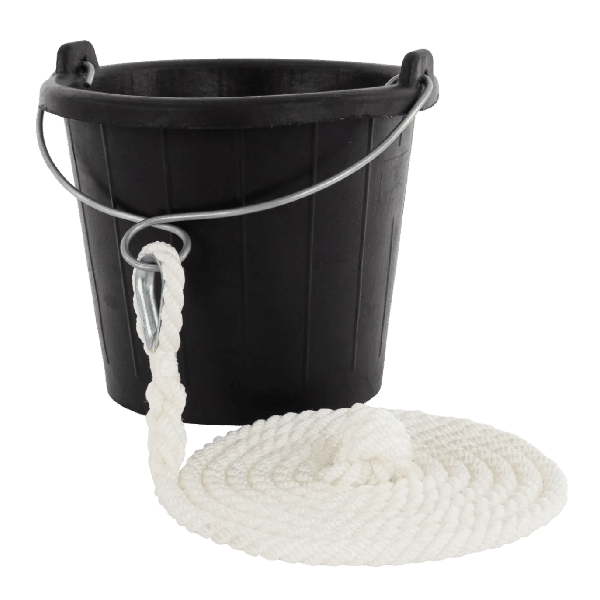 Puts rubber zwart 7L met aangesplitste lijn 3m