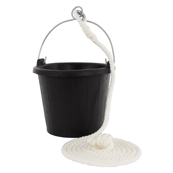 Puts rubber zwart 7L met aangesplitste lijn 3m