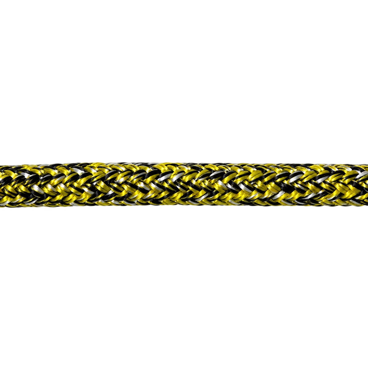Dyneema lijn met mantel Zwart/Geel